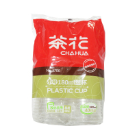 茶花 一次性塑杯塑料透明杯 小号180ML塑杯 3706