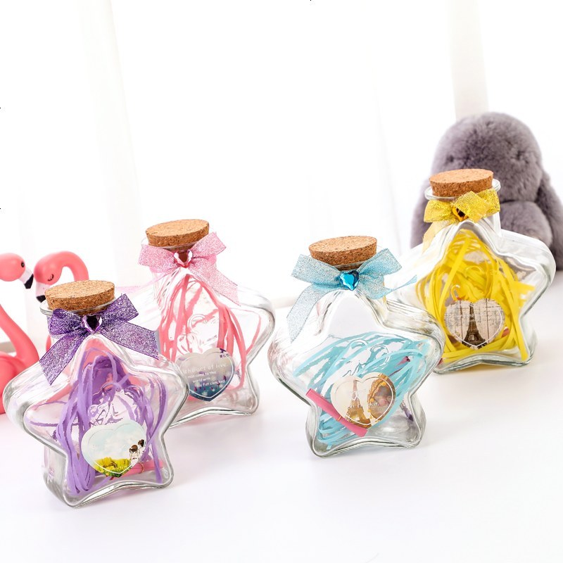星星瓶大号透明玻璃罐五角星形状漂流许愿瓶