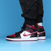 耐克Nike Air Jordan 1 Mid AJ1禁穿小脚趾影子灰亡灵节加哥男女鞋情侣篮球鞋 554724-066