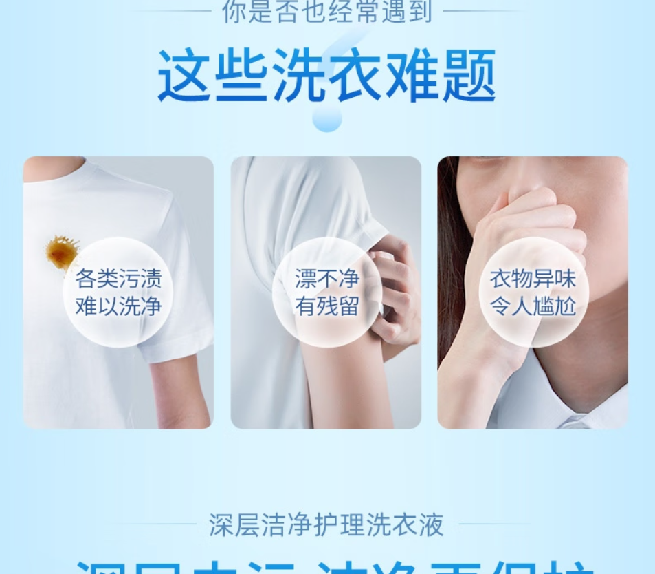蓝月亮深层去渍洗衣液强力除菌抑菌科技呵护全家衣物高清大图