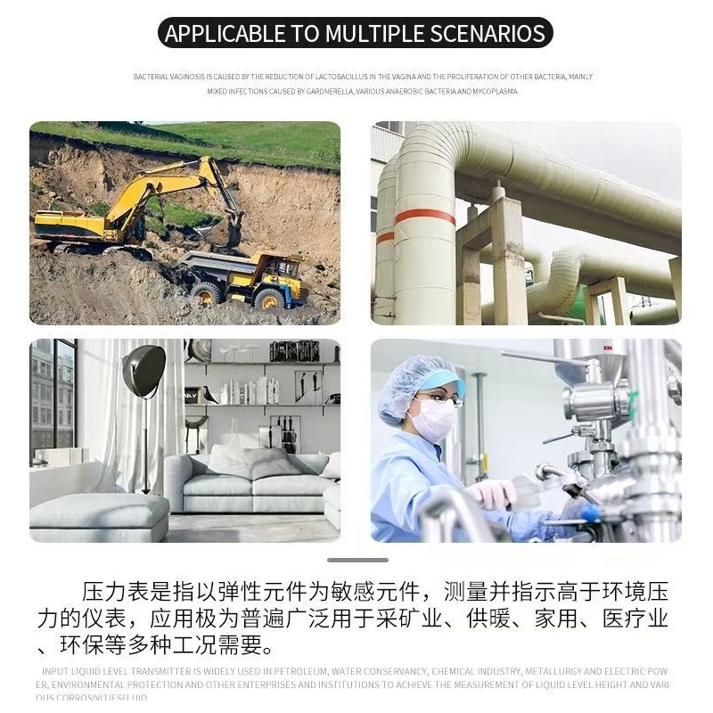 红旗 耐震压力表 径向1.6级抗震充油水压气压油压表 YTN-100 0~1MPa 1只装高清大图