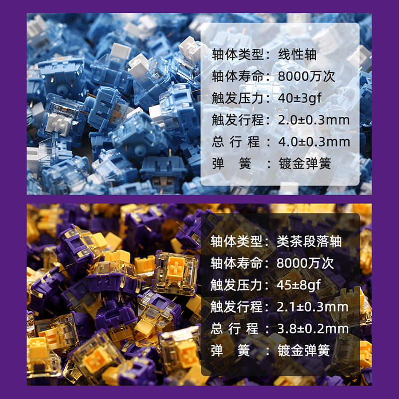 达尔优(dareu)A87pro单模客制化游戏机械键盘插拔轴gasket结构PBT键帽87键RGB背光紫金轴pro暮云灰