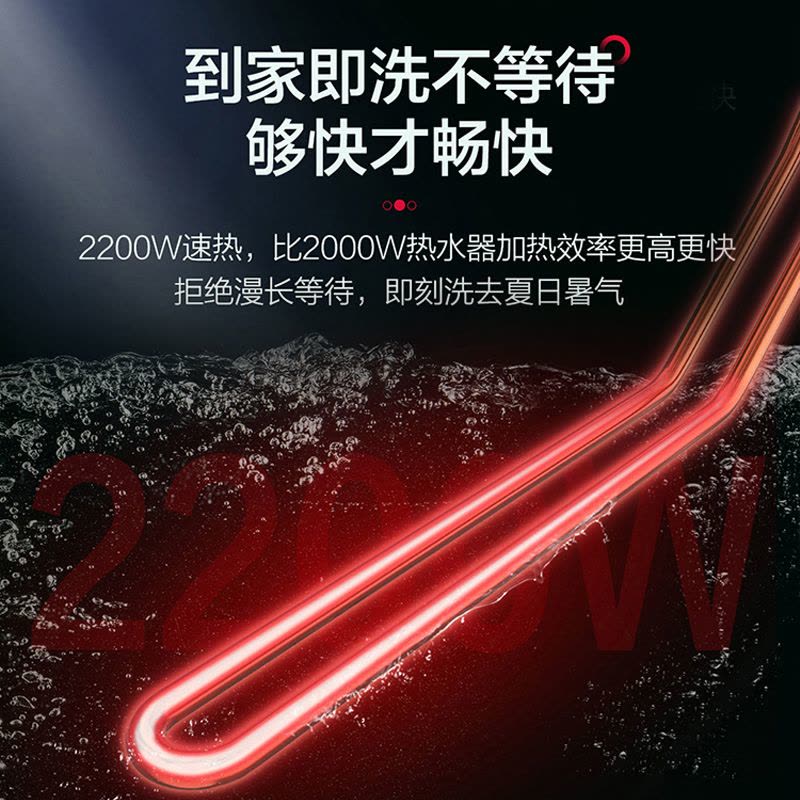 Leader 60升电热水器 海尔智家 2.2KW速热 高温抑菌 小体积 安全防电墙LES60H-NK(1)图片
