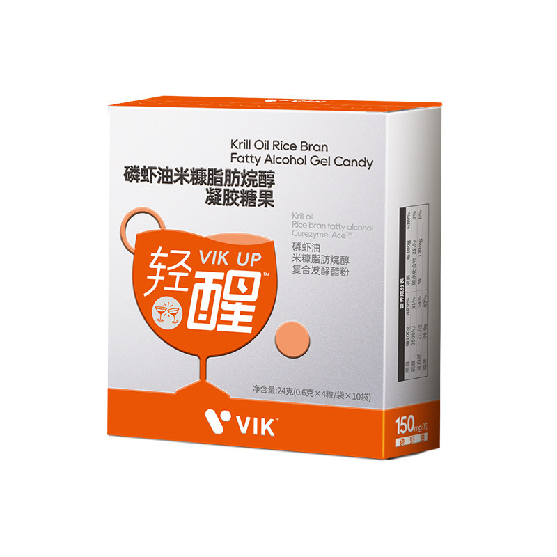 VIK UP轻醒 磷虾油米糠脂肪烷醇凝胶糖果痛快畅饮40粒