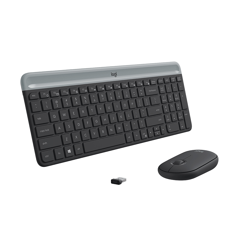 罗技(Logitech) MK470无线键盘鼠标套装 全尺寸超薄静音便携办公家用台式笔记本电脑键鼠套装 黑色