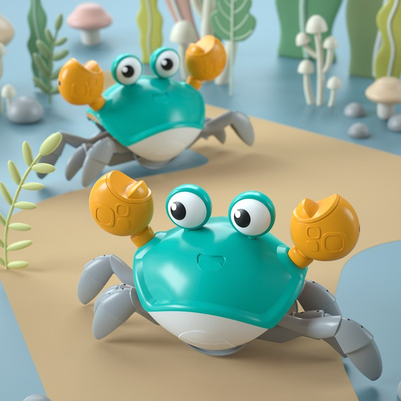 自动感应螃蟹儿童成长玩具小孩早教启智