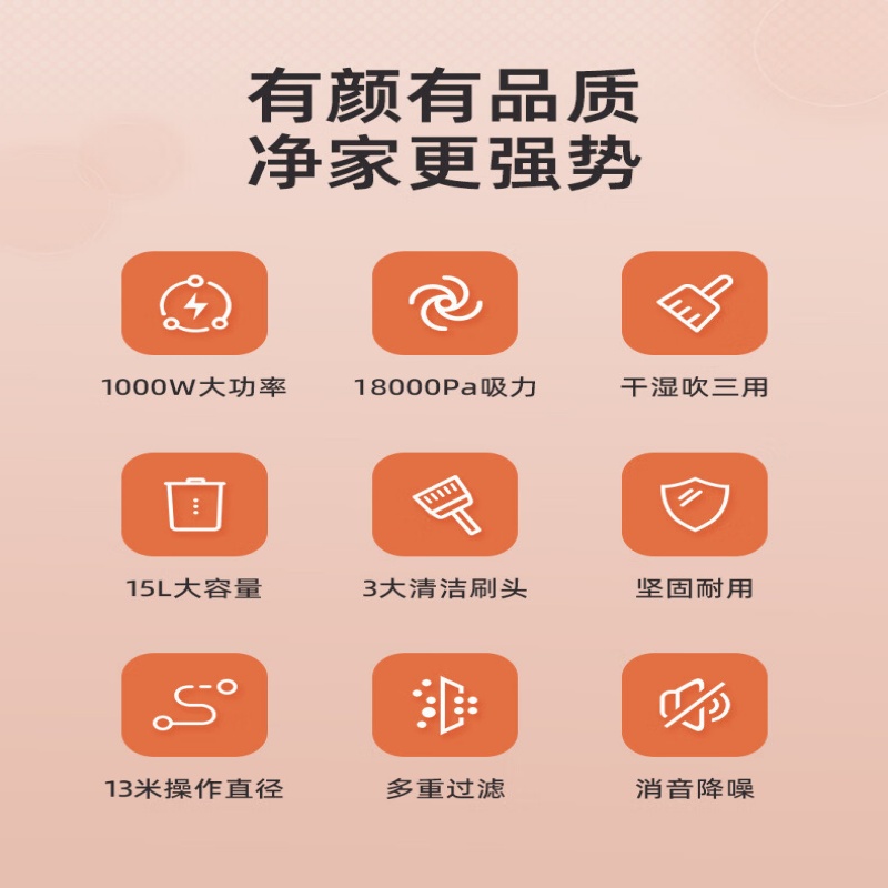 上亨(shangheng)SHZH-XCY03吸尘器家用大吸力大功率强力小型干湿两用桶式吸尘机 大吸力桶式吸尘器高清大图