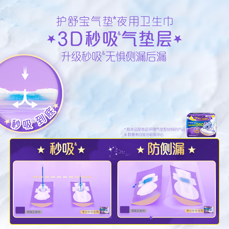 护舒宝 考拉呼呼夜用卫生巾 360mm*10片 姨妈巾高清大图