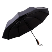 仿木柄十骨全自动三折叠雨伞