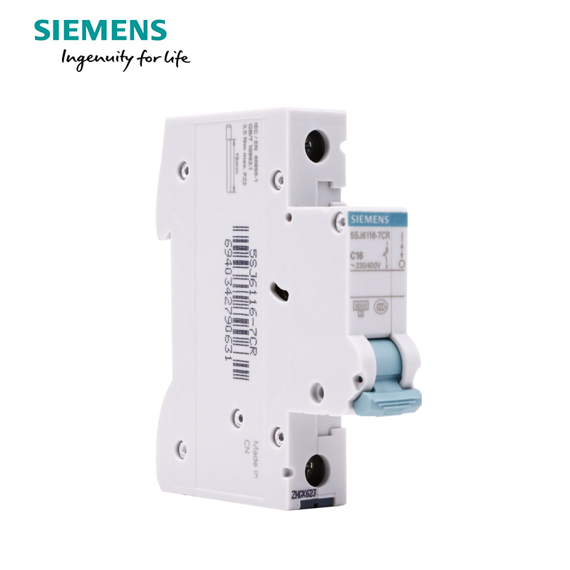 西门子(SIEMENS) 空气开关1P单进单出 16A标准型断路器 5SJ61167CR高清大图