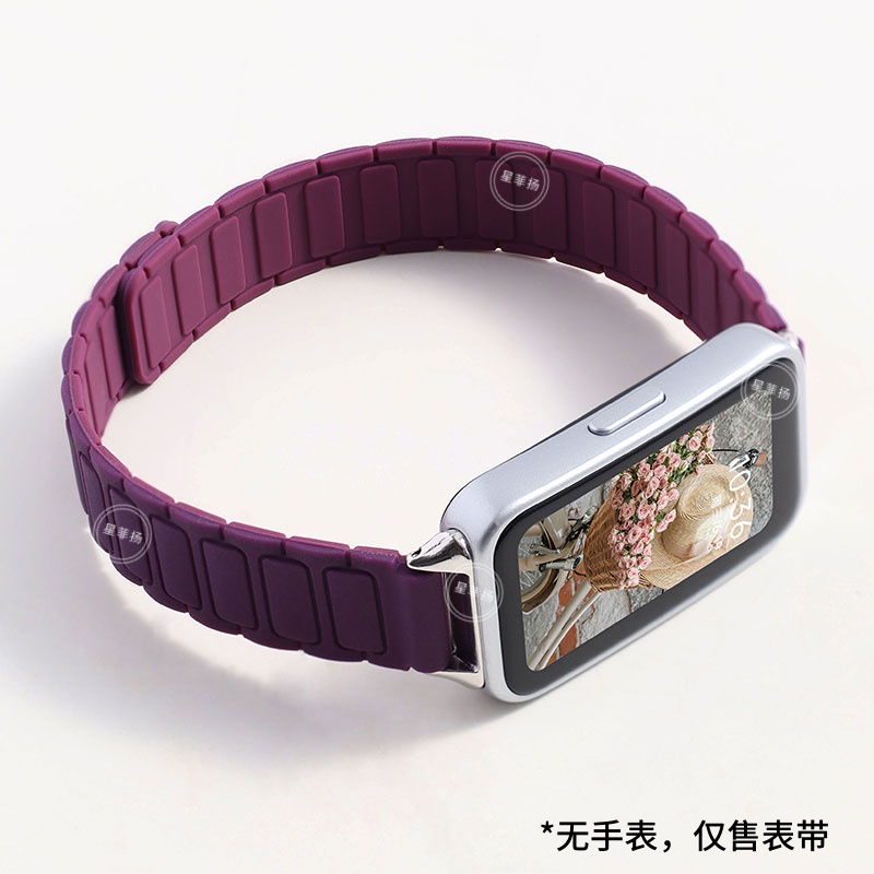 适用华为手环10/9手表带链新款硅胶磁吸8nfc版手腕带八九代7荣耀智能运动6pro替换表链高级感电子手链系列女3264高清大图
