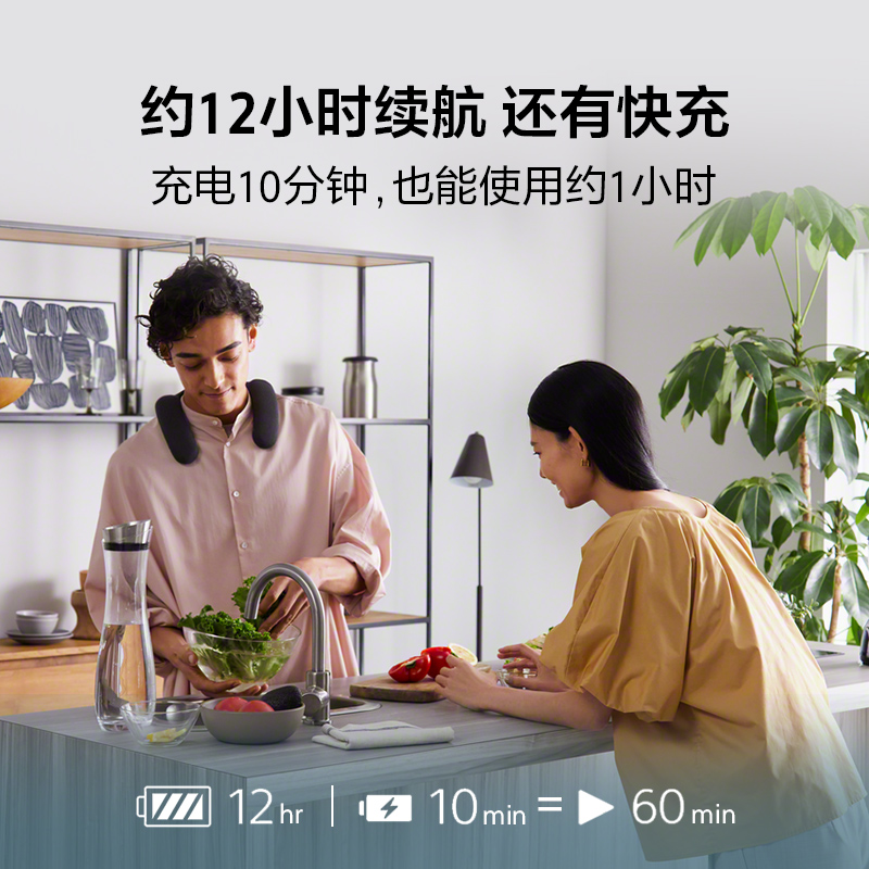 索尼(SONY) HT-AN7 索尼颈挂蓝牙音箱 沉浸音效 私人影院 约12小时续航 约10分钟快充 舒适佩戴高清大图