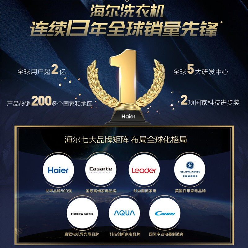haier海尔 滚筒洗衣机 10公斤直驱变频洗衣机