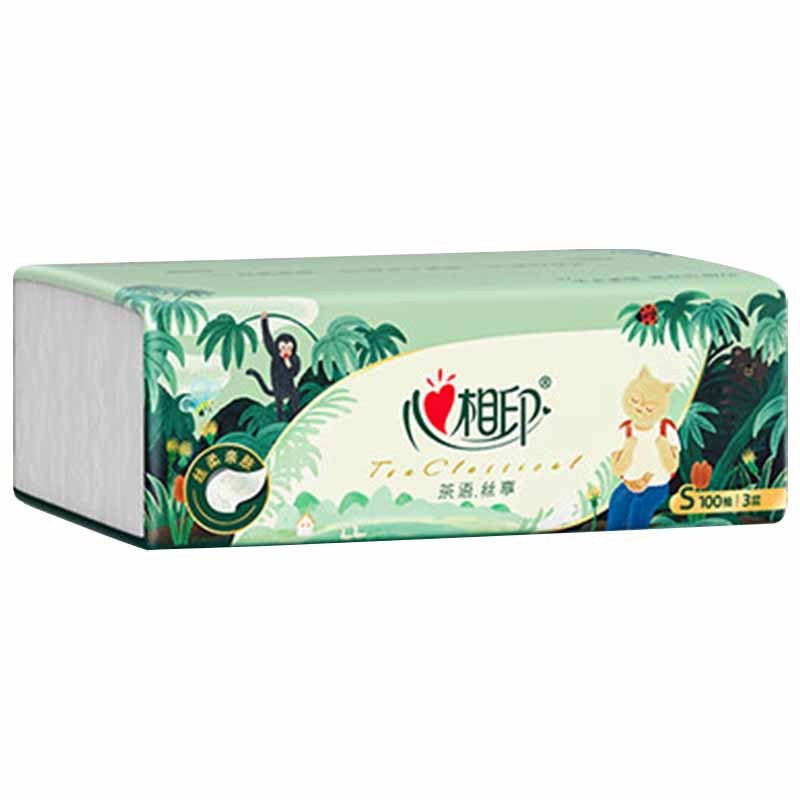 心相印抽纸茶语丝享塑装面巾纸IP款3层100抽*18包十八DT15100高清大图