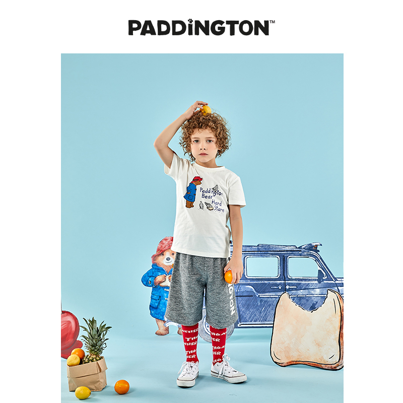 Paddington Bear帕丁顿熊童装夏季男童女童短袖圆领T恤