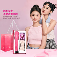 金稻直发梳自动卷发棒负离子直发夹板防烫改善毛躁不伤发养发柔顺卷发梳家用直发器 深粉红KD373 礼盒
