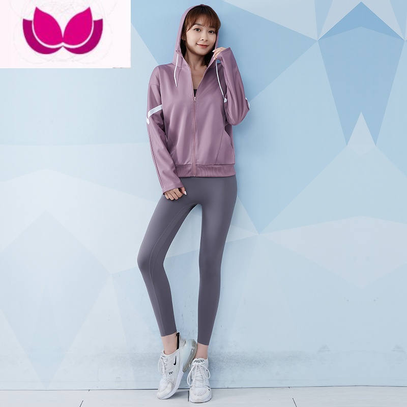 七斓瑜伽服女专业晨跑步宽松健身衣长袖普拉提训练网红运动服套装高清大图