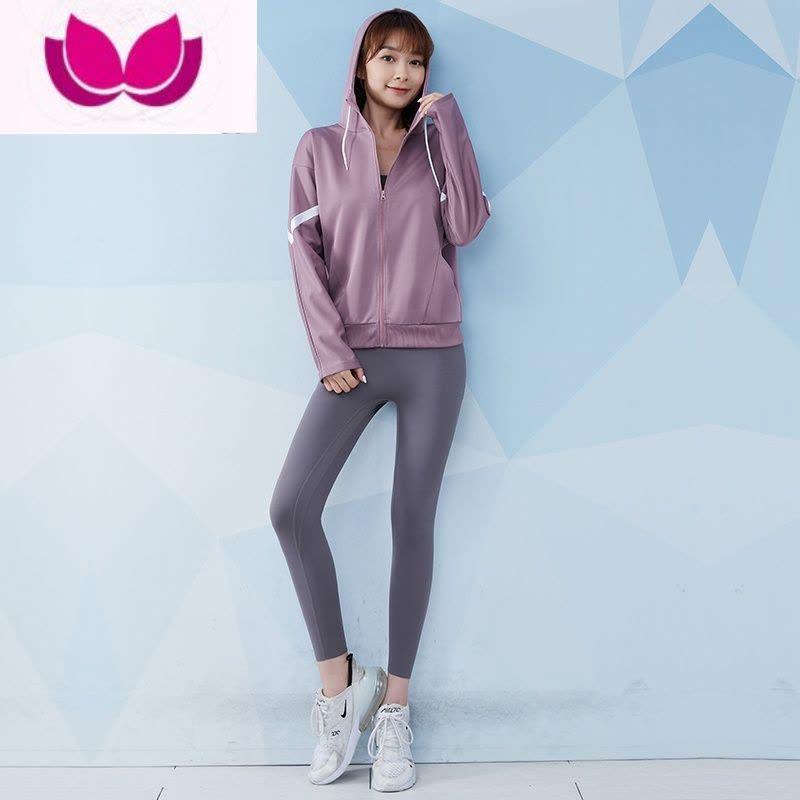 七斓瑜伽服女专业晨跑步宽松健身衣长袖普拉提训练网红运动服套装图片