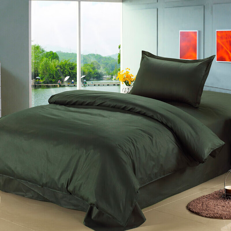 煊煜床上用品多件套 军绿色床品多件套 单人床整套 颜色规格可定制