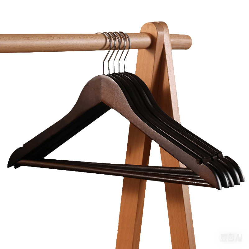 围达 实木衣架 枫木复古色44.5cm 组高清大图