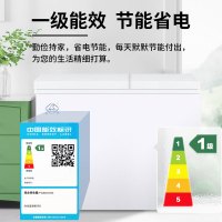 冰熊 188升 家用商用一级能耗节能小冰柜迷你卧式冷藏冷冻双温双箱冷柜