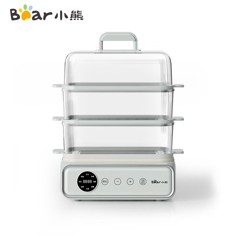 小熊(Bear)电蒸锅家用多层不锈钢炖蒸煮一体机【21.5L可预约】4层家庭首选 ZG-P20W7 台