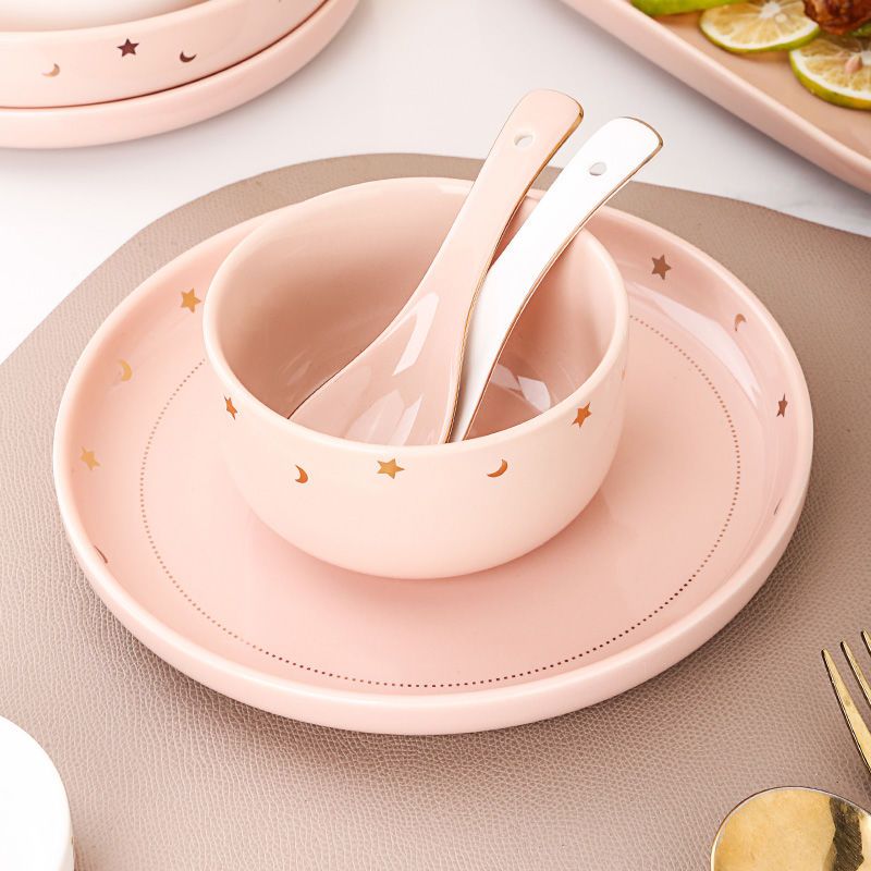 珍珠白45英寸饭碗无图案依米饭碗可爱少女心韩式ins风家用吃饭的碗