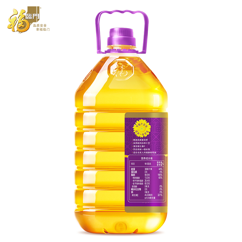 福临门压榨一级葵花籽油4.5L 葵花油家庭食用油高清大图