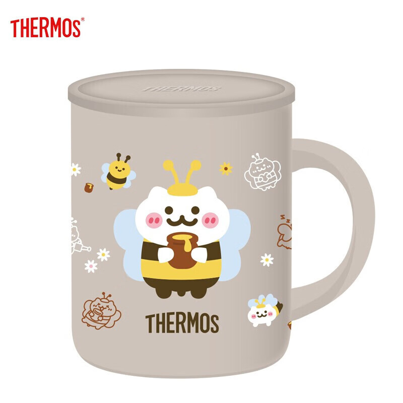 膳魔師(THERMOS) 马克保温杯时尚简约带盖咖啡牛奶办公水杯 TJDG-355小蜜蜂320ml