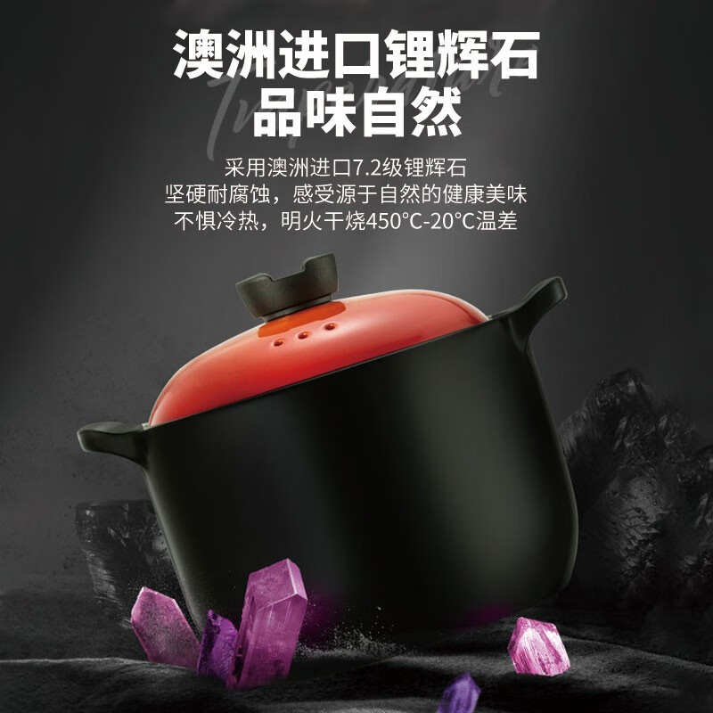 爱仕达(ASD)甄陶Ⅲ系列浅汤煲·焰橙6.0L高清大图