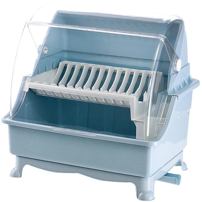 厨房碗架塑料碗柜碗筷收纳盒放碗碟沥水装碗箱带盖灶台厨具置物架 敬平 单层马卡龙绿色图片