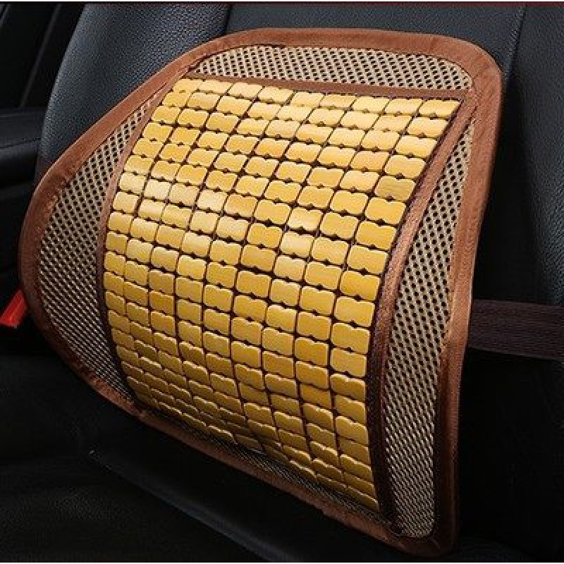 汽车腰靠垫腰垫夏季透气车用木珠座椅腰靠竹片凉席靠背垫腰枕腰托布边