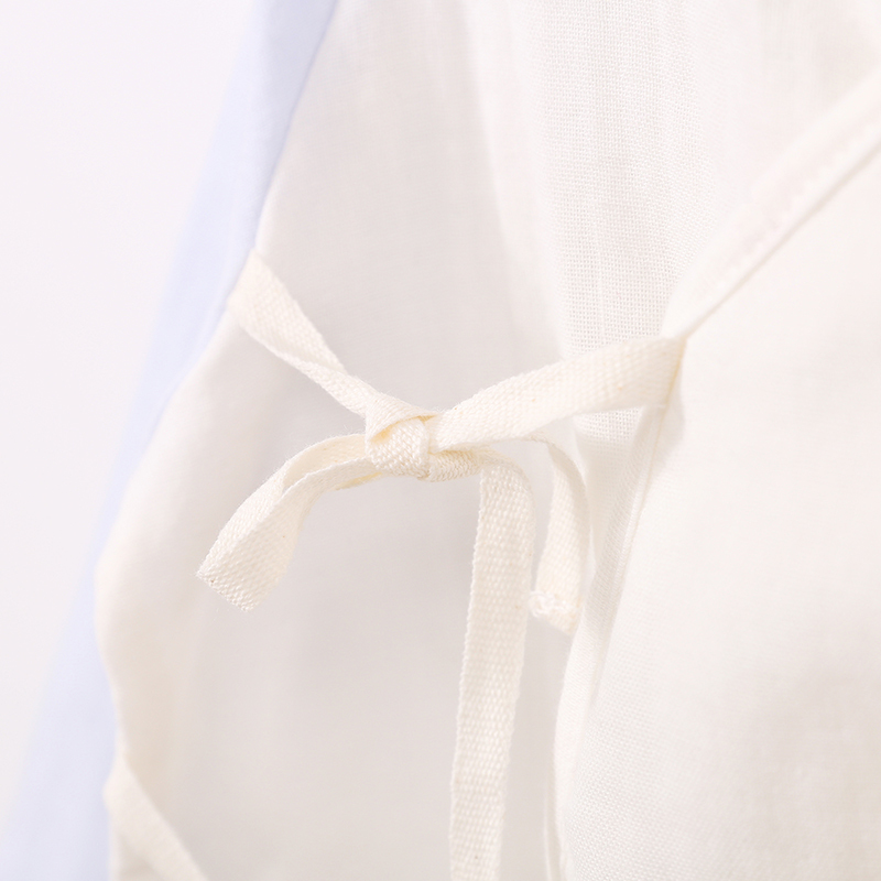 依尔婴婴儿纱布衣服夏季长袖薄款宝宝夏装空调服初新生儿绑带和尚服套装TZ1826