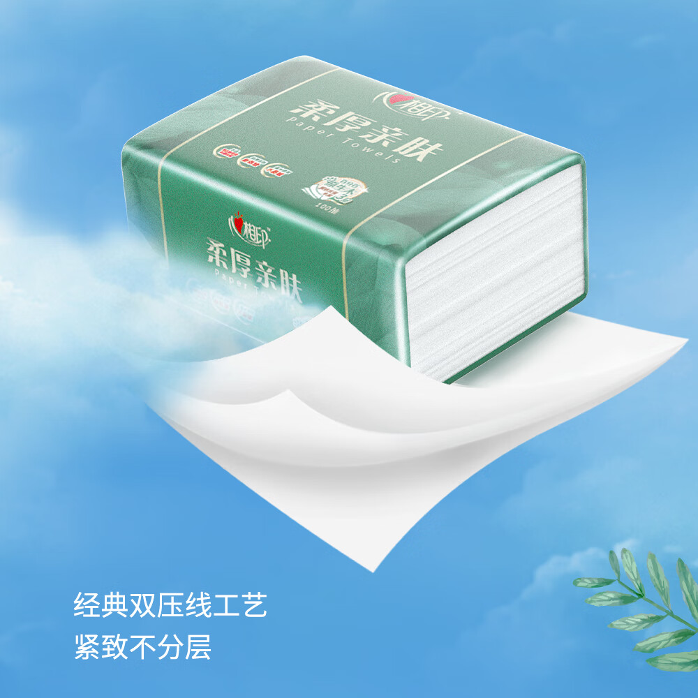 心相印抽纸3包*1提(100抽/包)DT100高清大图