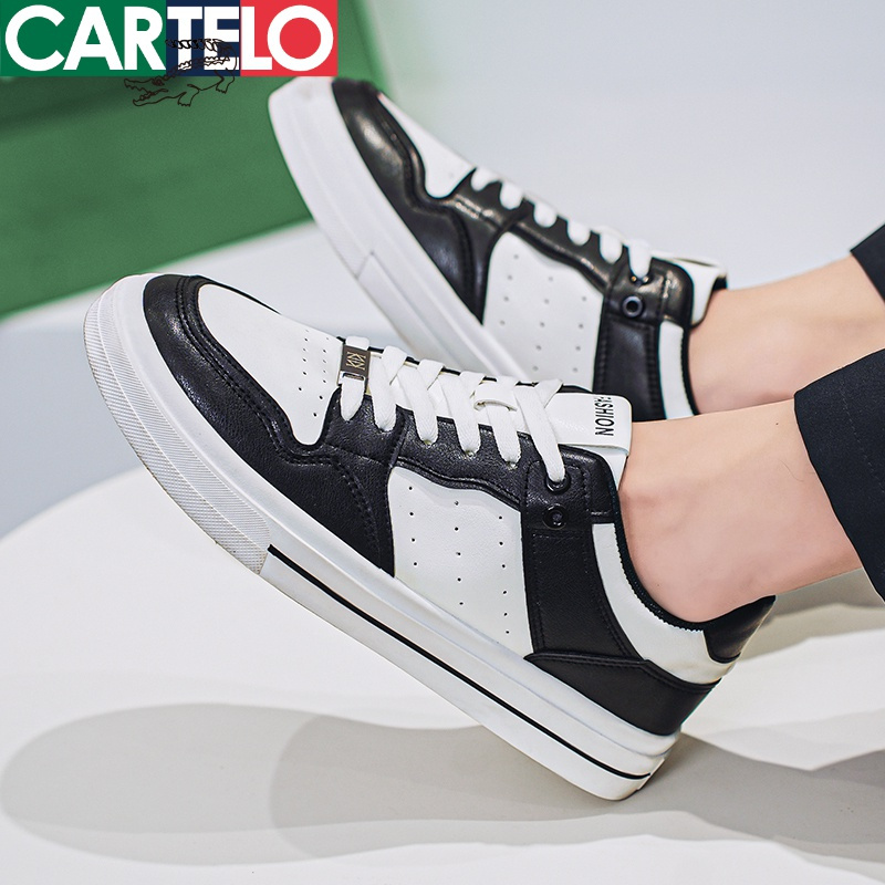 [线下专柜同款]卡帝乐鳄鱼(CARTELO)新款男士休闲鞋板鞋潮鞋小白鞋男鞋