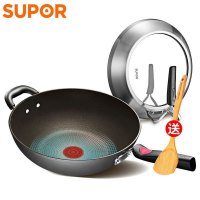 苏泊尔(SUPOR)火红点火红点少油烟不粘健康32cm火红点2代不粘炒锅EC32RP03