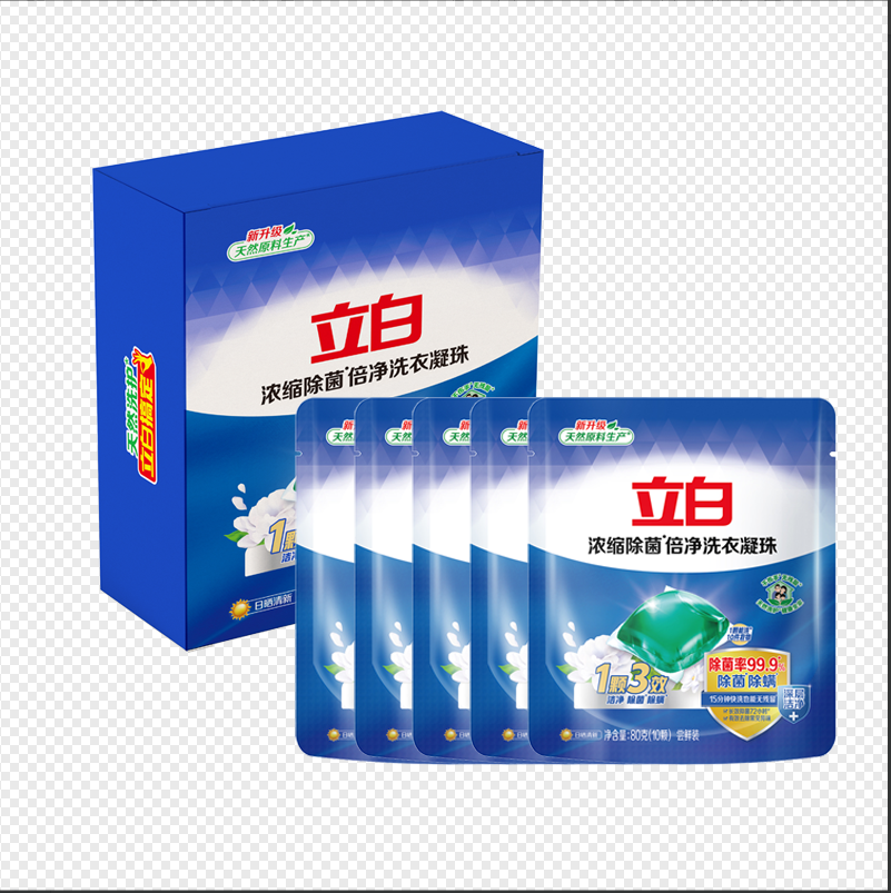 立白浓缩除菌倍净洗衣凝珠:除菌除螨、深层洁净。