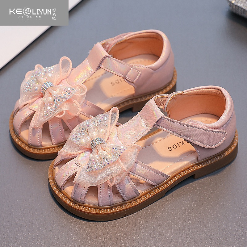 可莉允女童鞋包头凉鞋夏款2023新款软底女童公主鞋镂空宝宝儿童鞋子