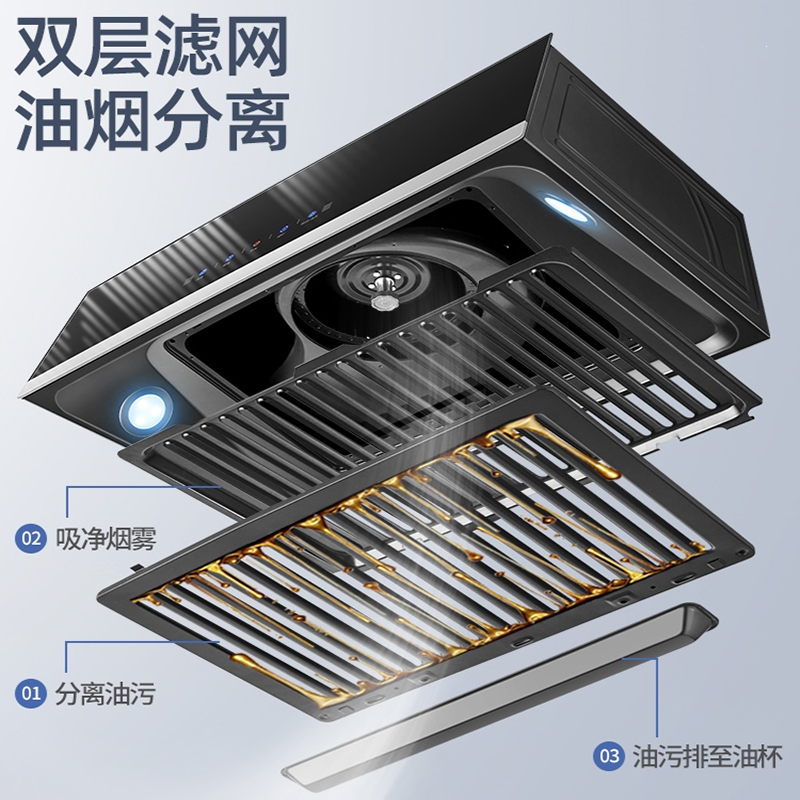 上门安装志高抽油烟机家用厨房大吸力中式小型吸油畑机顶吸式出租房抽烟机_油烟分离体感清洗