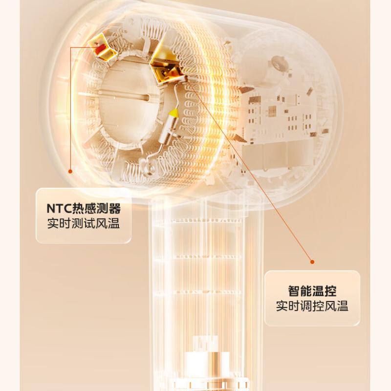 美的(Midea)家用大功率护发恒温便携静音负离子电吹风 FG201暖阳白高清大图