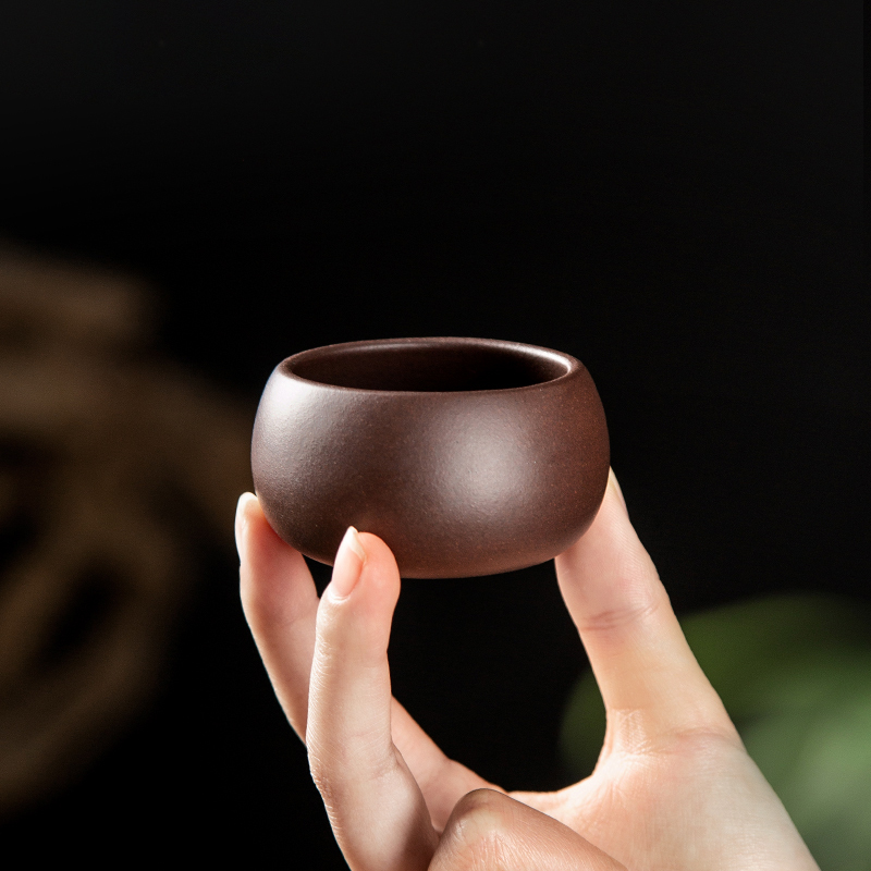 金镶玉 紫砂杯 功夫茶杯套装原矿紫泥主人品茗杯6只装50ml(罗汉杯)
