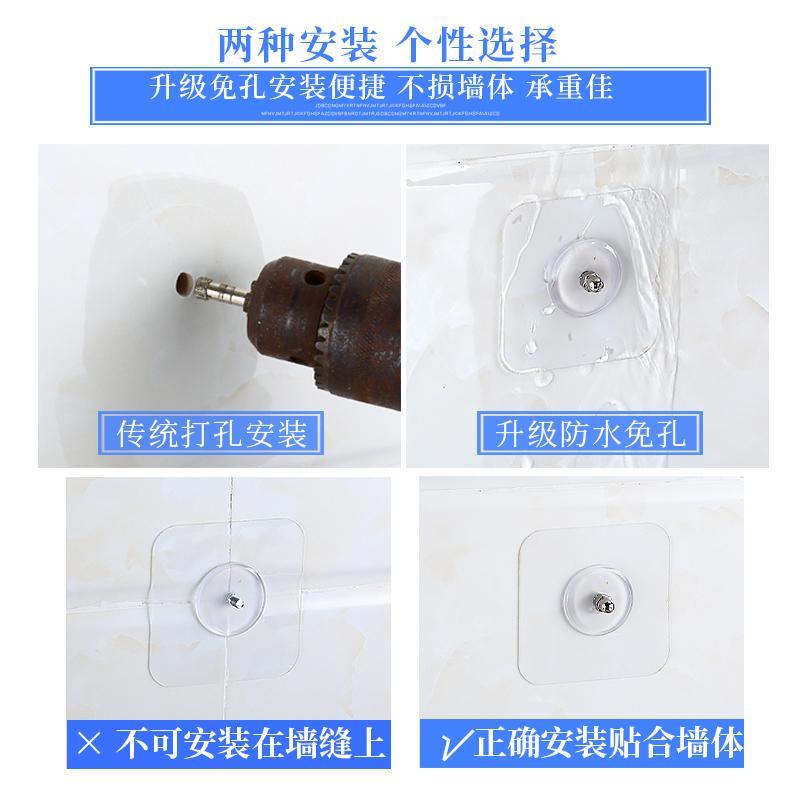 毛巾架免打孔不锈钢浴巾架双层浴室置物架2层卫生间壁挂卫浴挂件