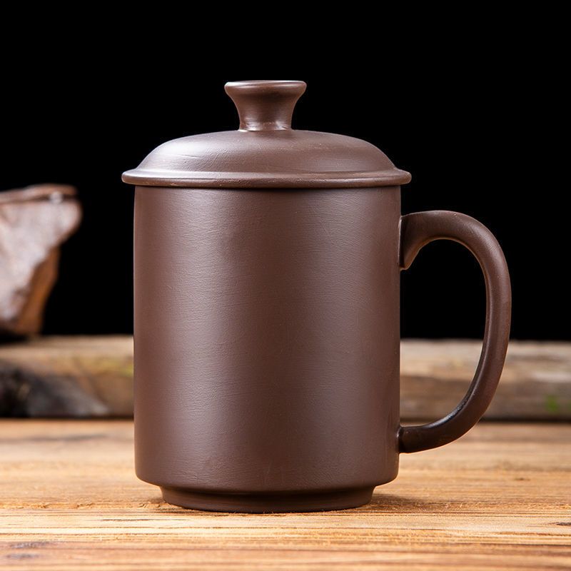 宜兴紫砂杯带盖过滤内胆养生茶杯单个主人杯陶瓷带把原矿男杯子原矿