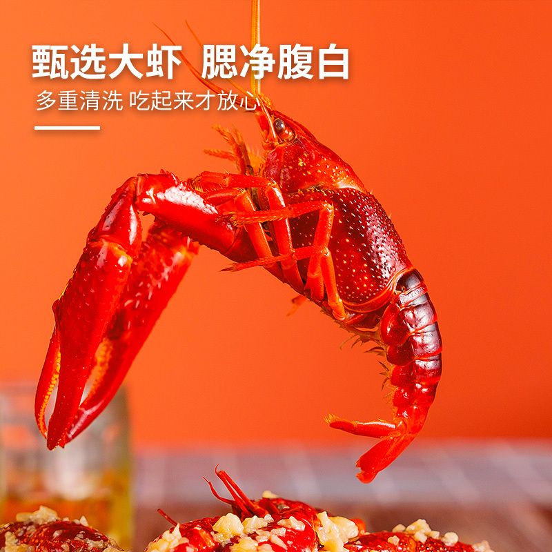 [五个农民]盱眙红胖胖小龙虾4-6钱十三香味750g*3袋