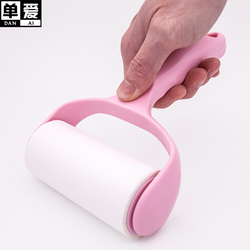 单爱粘毛器可撕式滚筒粘尘纸衣服滚毛刷家用去除毡黏毛器刷沾神器-[包装:1柄带防尘盖+6卷纸+送1卷(共7卷420撕)