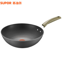 苏泊尔(SUPOR)火红点钛耐磨炒锅不粘锅无油烟炒菜锅无烟锅不沾锅 燃气煤气明火电磁炉通用 30cm口径PC30H7