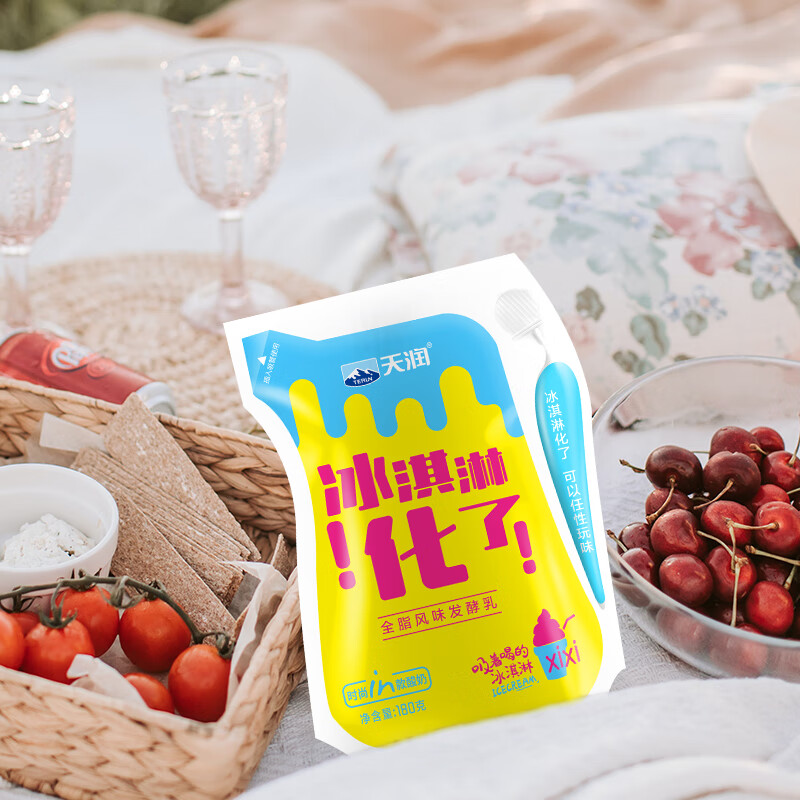 天润(TERUN)新疆特产 浓缩冰淇淋化了 180g*12袋 风味发酵乳酸奶酸牛奶生鲜