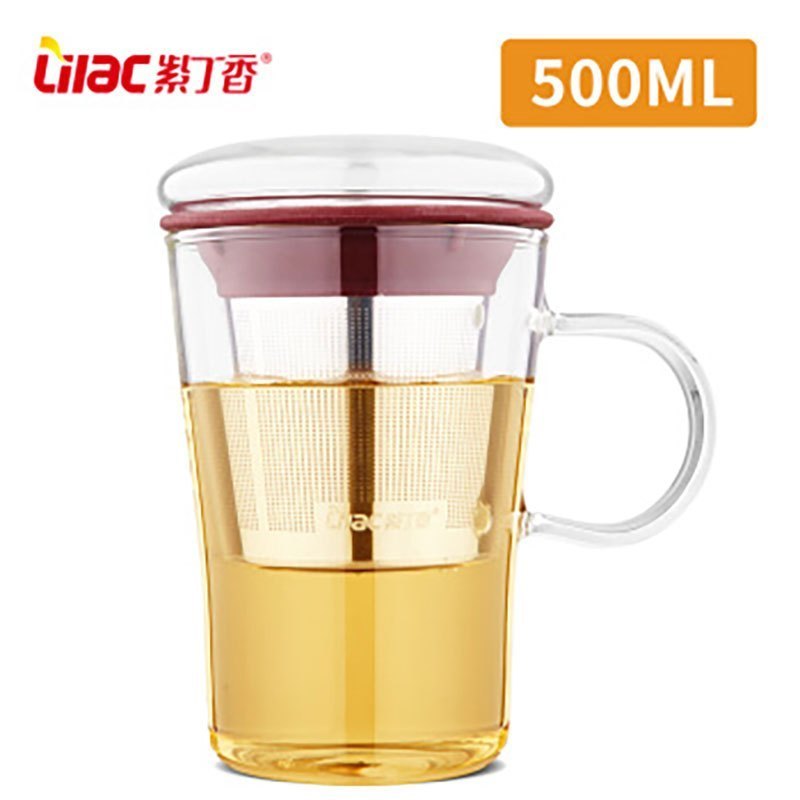 紫丁香食品级无铅高硼硅耐热玻璃泡茶杯 S169(500ml) WT
