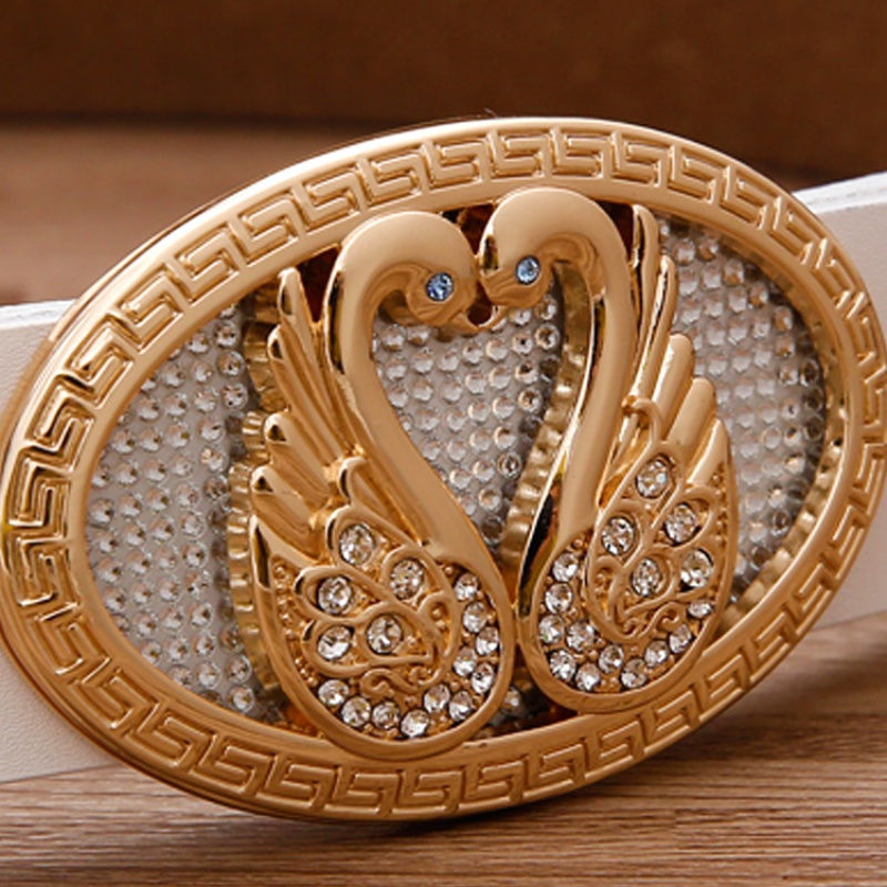 女款装饰牛皮裤腰带水钻女士真皮时尚宽韩版百搭皮带女式搭配裤带