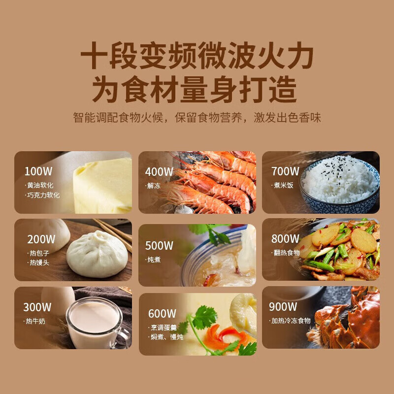 格兰仕(Galanz)微蒸烤一体机不锈钢内胆微波炉烤箱大容量900w变频微波炉一级能效D10Q28CSLV-Q3(S0)高清大图